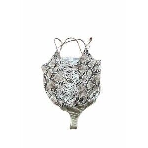 By Together Brown Snake Print Tank Bodysuit Womens Size Medium USA